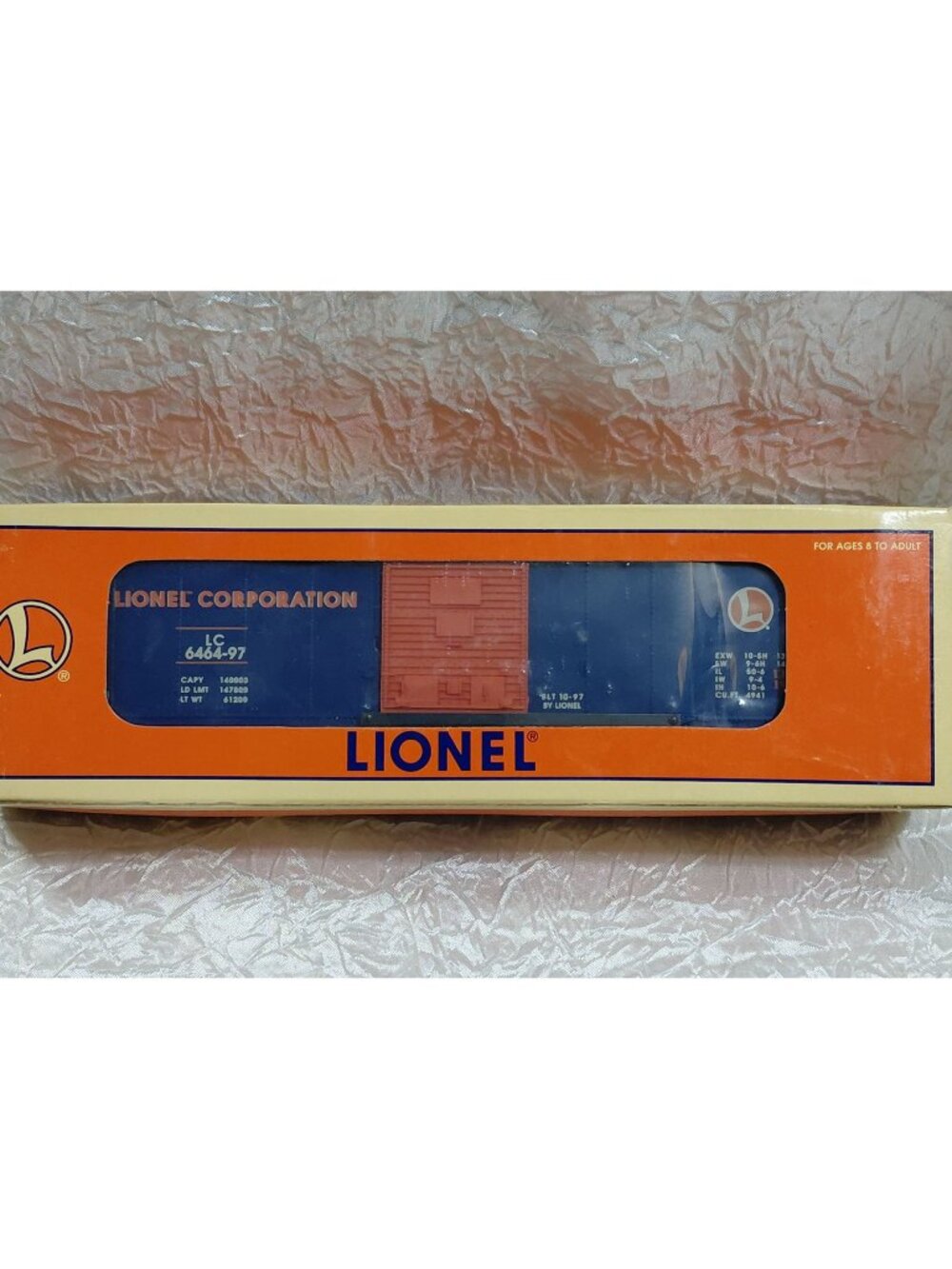 Vtg Lionel Railroader Club Boxcar LC 6464-97 New In Box Orange & Blue